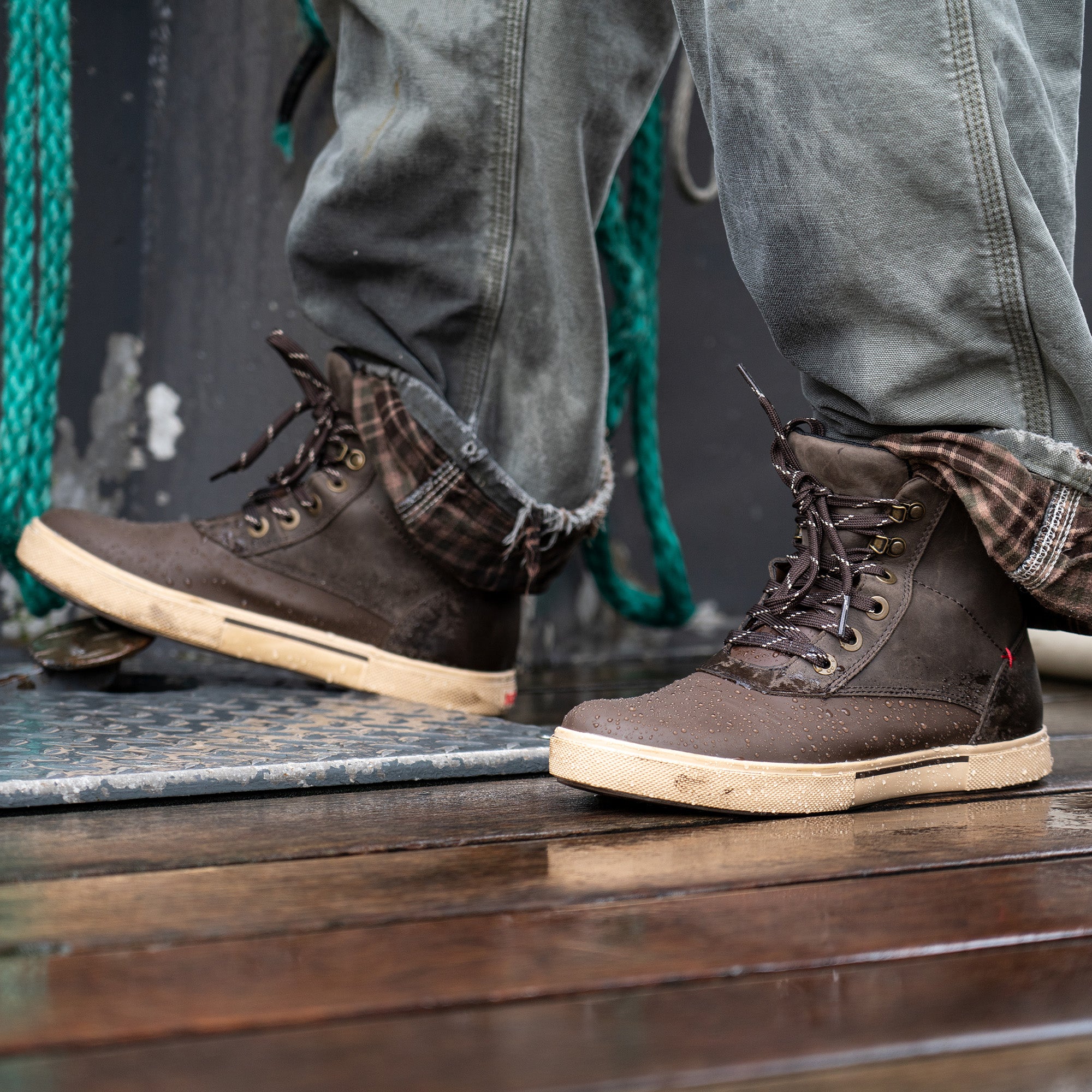 Men's Leather Lace Ankle Deck Boot - Image 2