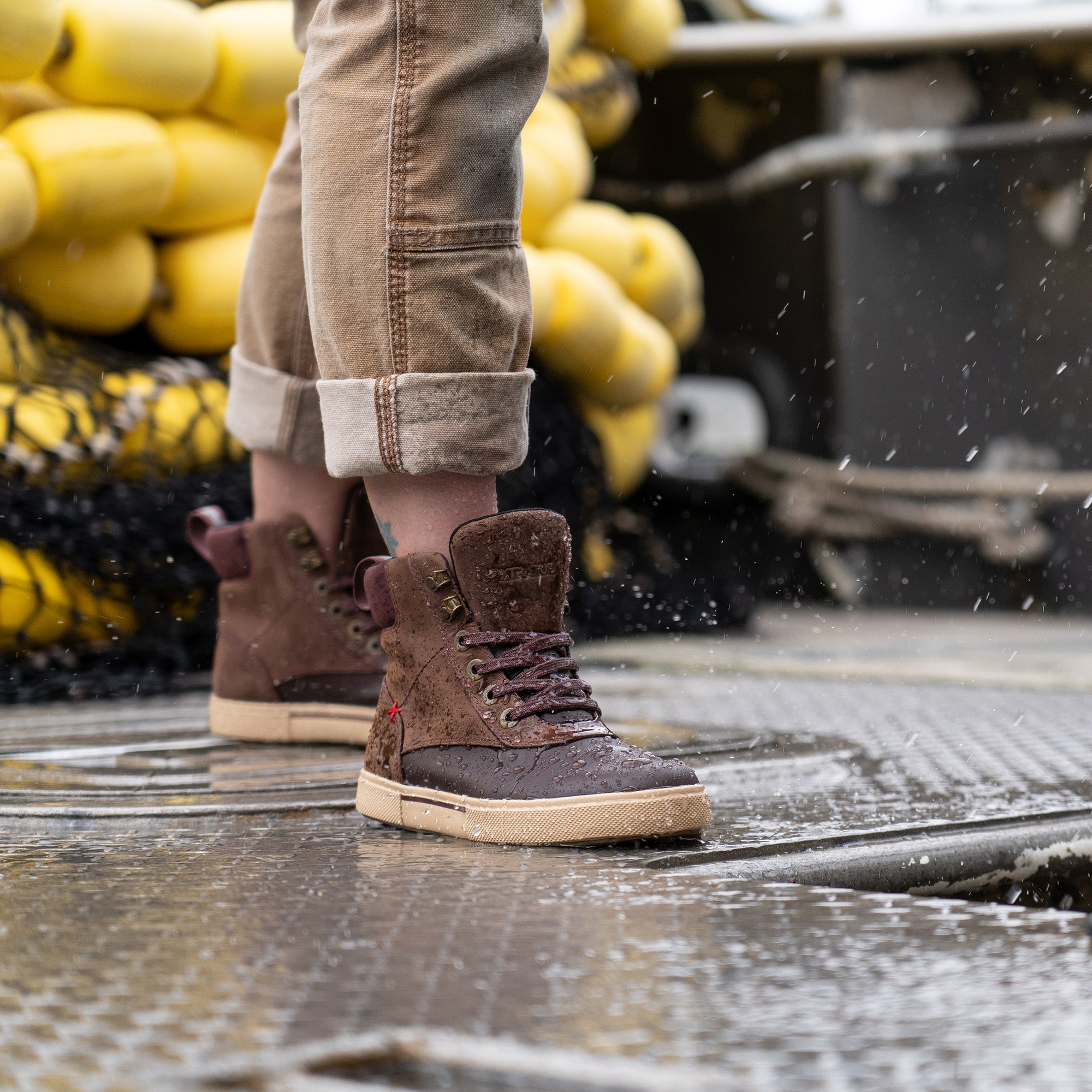 Women's Leather Lace Ankle Deck Boot - Image 2