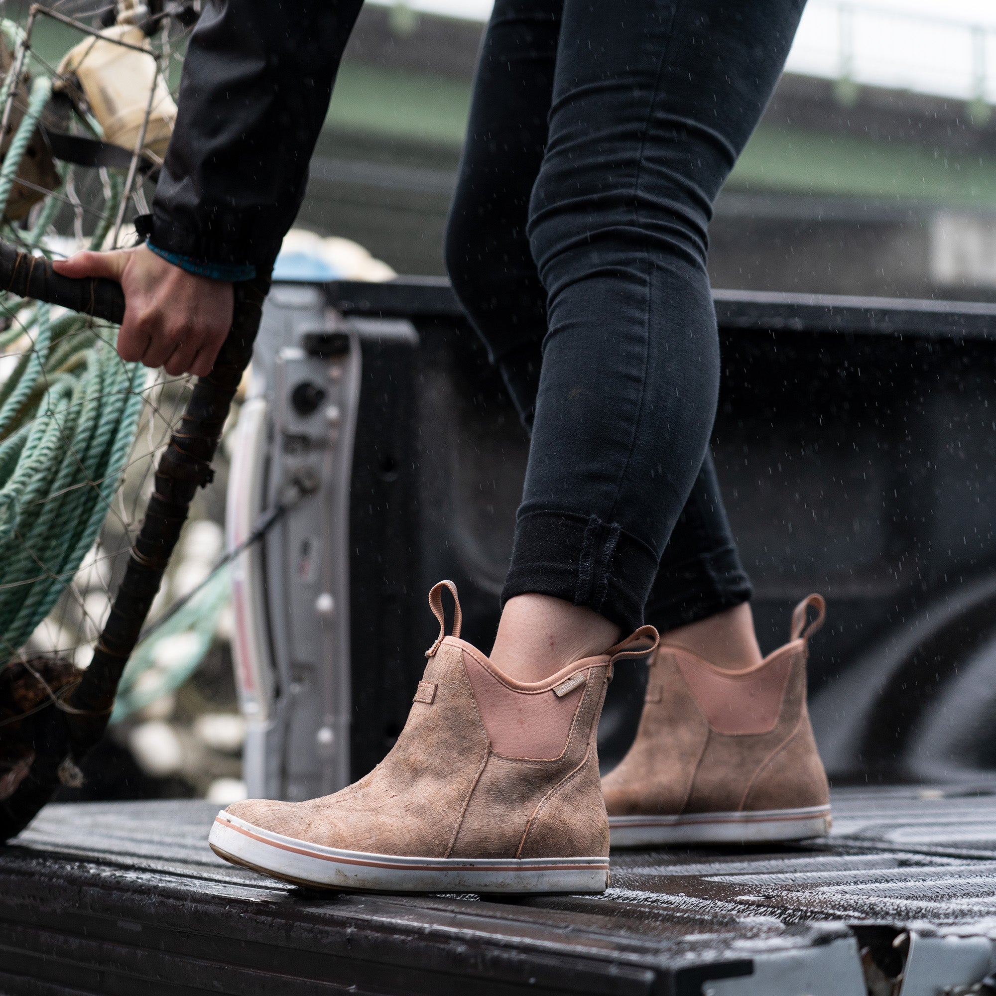 Women's Leather Ankle Deck Boot - Image 2